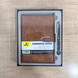 A08169 JC Premium PU Leather Executive Personal A5 V Clip Diary & Pen Gift Set