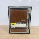 A08169 JC Premium PU Leather Executive Personal A5 V Clip Diary & Pen Gift Set