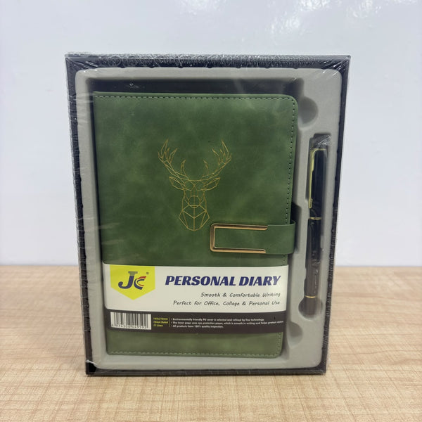 A08168 JC Premium PU Leather Executive Personal A5 C Clip Diary & Pen Gift Set