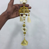A08170 D-107 Pearl & Golden Hanging Toran Ladi Pair (3 Feet) for Door & Festive Wall Decor
