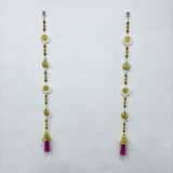 A08172 D-109 Decorative Pearl & Swastik Hanging Ladi – 3 Feet (Pair / Jodi)