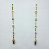 A08172 D-109 Decorative Pearl & Swastik Hanging Ladi – 3 Feet (Pair / Jodi)