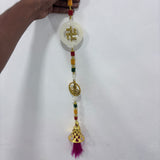A08172 D-109 Decorative Pearl & Swastik Hanging Ladi – 3 Feet (Pair / Jodi)
