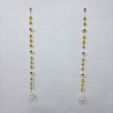 A08173 D-113 Decorative 3 Feet Pearl & Golden Bead Door Hanging / Wall Side Hanging (Pair)