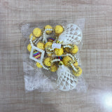 A08173 D-113 Decorative 3 Feet Pearl & Golden Bead Door Hanging / Wall Side Hanging (Pair)