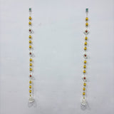 A08173 D-113 Decorative 3 Feet Pearl & Golden Bead Door Hanging / Wall Side Hanging (Pair)