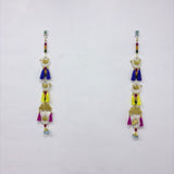 A08176 L-53 Decorative Multi-Color Latkan Pair (Jodi) with Golden Peacock & Kalash Embellishments