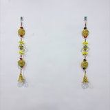 A08178 L-60 Fancy Decorative Door Hanging Latkan Pair with Golden Bells & Pom-Poms (Jodi)