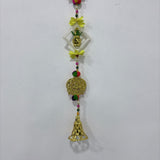 A08178 L-60 Fancy Decorative Door Hanging Latkan Pair with Golden Bells & Pom-Poms (Jodi)