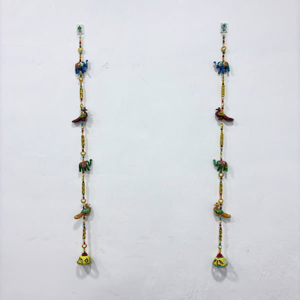 A08179 L-51 Decorative Elephant & Bird Hanging Latkan Pair for Door & Wall Decor (Set of 2)