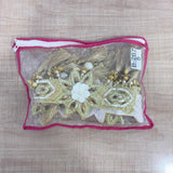 A08182 B-267 Elegant Cream & Gold Pearl Beaded Floral Toran Door Hanging