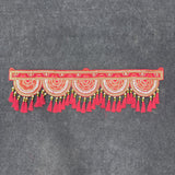 A08185 B-268 Traditional Red & Gold Pearl Tassel Door Toran