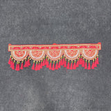 A08185 B-268 Traditional Red & Gold Pearl Tassel Door Toran
