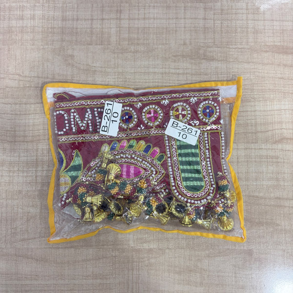 A08186 B-261 Traditional Peacock "WELCOME" Moti & Mirror Work Door Hanging Toran