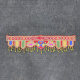 A08186 B-261 Traditional Peacock "WELCOME" Moti & Mirror Work Door Hanging Toran