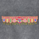 A08186 B-261 Traditional Peacock "WELCOME" Moti & Mirror Work Door Hanging Toran
