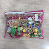 A08189 B-259 Handcrafted Traditional Gujarati Peacock & Moti Embroidery Door Hanging Toran