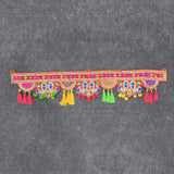 A08189 B-259 Handcrafted Traditional Gujarati Peacock & Moti Embroidery Door Hanging Toran