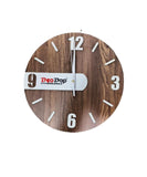 AM0800 Wooden Round Shape Wall Clock Plain brown colour design-11.5x11.5