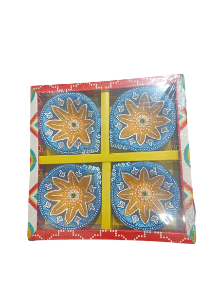 AM0207 Handmade Decorative Diyas For Diwali Diwali Decoration (4 Pcs)