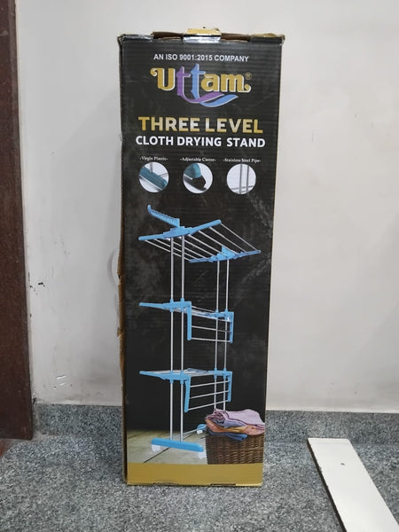 AM2254 Uttam Cloth Drying Stand Stainless Steel Cloth Hanging Stand Multicolour