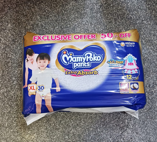 AM2300 MamyPoko Pants Extra Absorb Baby Diapers XL 30Pants 12-17 kg