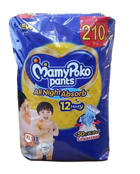 AM2310 MamyPoko Pants Extra Absorb Baby Diapers XL 11 Count, 12-17 kg