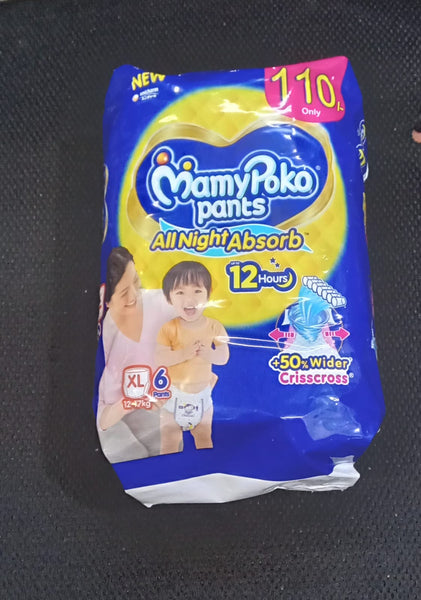 AM2306 MamyPoko Pants Standard All Night Absorb XL 6 Pants 12-17Kg