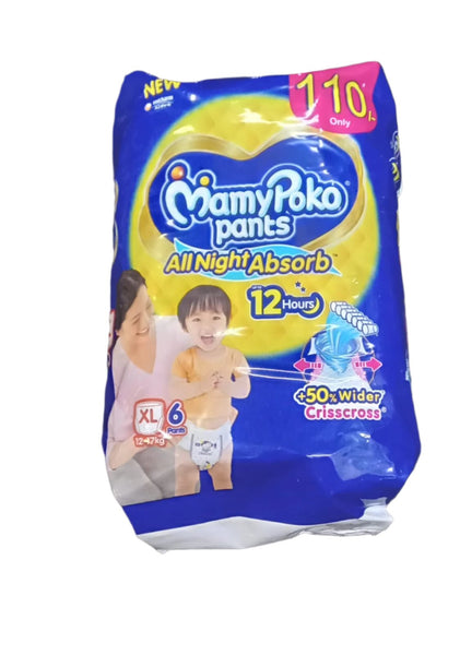 AM2306 MamyPoko Pants Standard All Night Absorb XL 6 Pants 12-17Kg