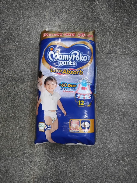 AM2302 MamyPoko Pants Extra Absorb baby Diapers XXL 34 Pants 15-25kg