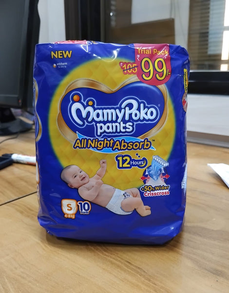 AM2303 MamyPoko Pants All Night Absorb Baby Diapers Small 10 Pants 4-8 kg