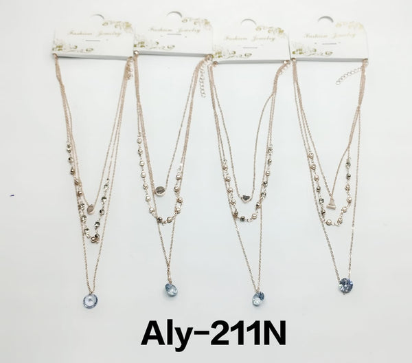 AM1404 Gold Multi-Layer Chain Palace Style Simple Women Necklace Daily Accessory