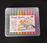 AM2444 Brush Marker Pen Best For Children Soft Head Triangle Easy Grip Water Based Marker Pen HMC-9005 24Pcs