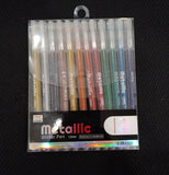 AM0878 Metallic Glitter Gel Pens 1.0mm Colored Pen 12 Colors