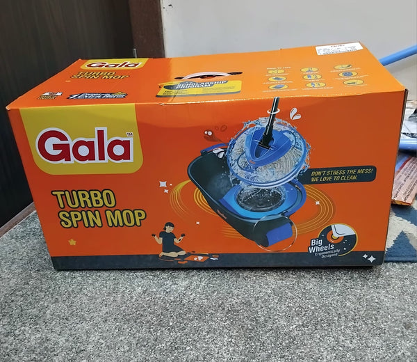 AM2498 Gala Turbo Spin Mop Floor Cleaning Mop stick big wheel with 2 Refills