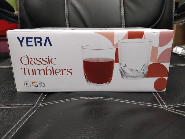 AM2511 Yera T8C Classic Tumbler Juice, Milk, Water Glass Set 225ml Pack of 6 Pieces