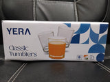 AM2512 Yera T9M Classic Tumbler Juice, Milk, Water Glass Set 215ml Pack of 6 Pieces