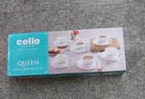 AM2519 Cello Opalware Queen Cup & Saucer 130ml Set Of 12 Pieces