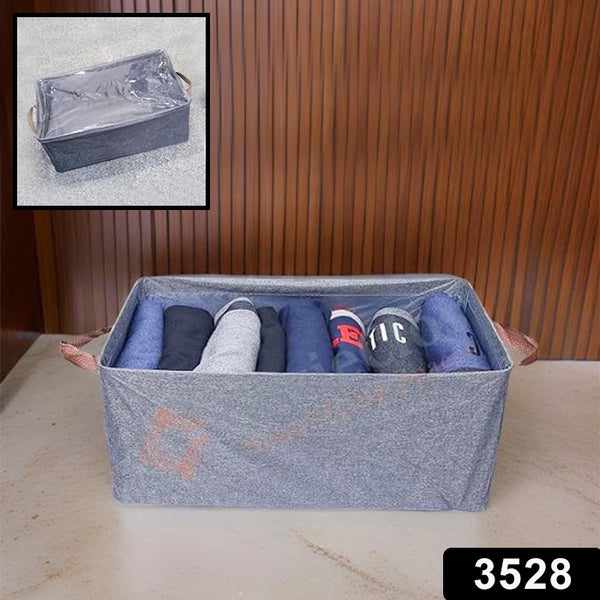 3528 Washable Premium Clothes Organiser for Wardrobe with transparent lid Foldable