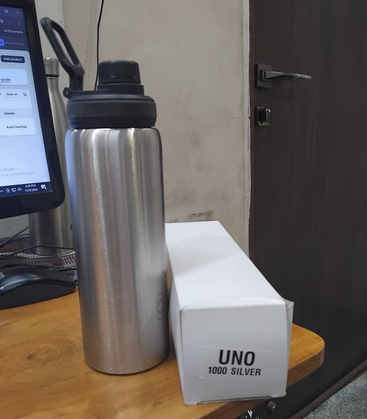 AM2423 Infinity Uno mix colour Single Wall Stainless Steel Water Bottle 1000ml