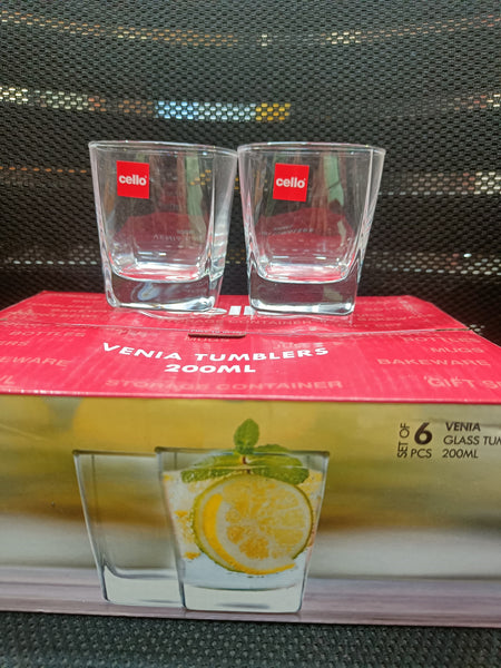 AM2600 CELLO Venia Glass Tumbler, Set of 6 200ml