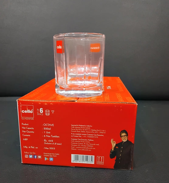 AM2694 CELLO Octave Tumbler glass 200ml Set of 6pcs