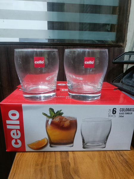 AM2696 CELLO Colorato Tumbler glass 200ml Set of 6pcs