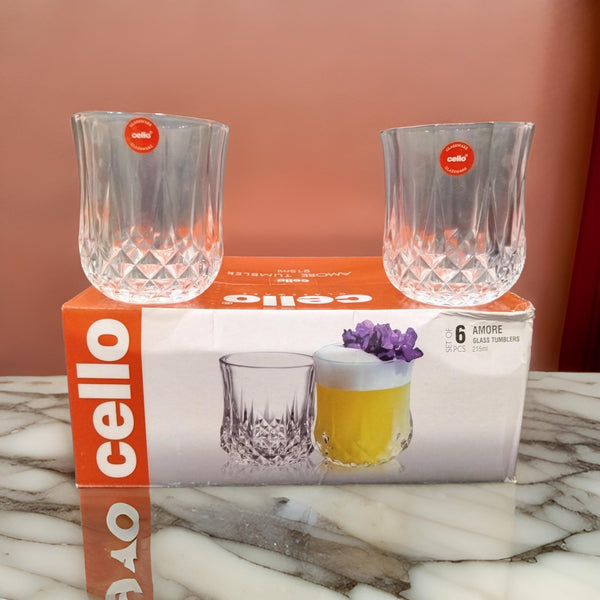 AM2689 CELLO Amore Tumbler glass 215ml Set of 6pcs