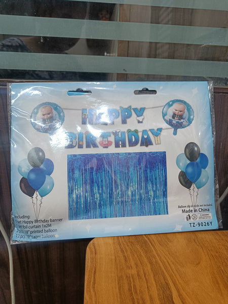 AM2735 16pcs boss baby theme happy birthday decoration balloon combo pack for birthday