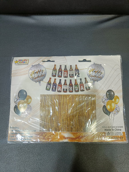 AM2733 16pcs Beer Bottle theme happy birthday decoration balloon combo pack for birthday