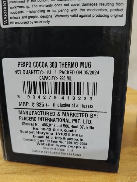 AM2797 Pexpo Cocoa SS Thermo Mug 300 with Double Lock 280ml