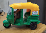 AM2921 Friction Auto Rickshaw LM-239 Auto rickshaw Toys for Kids with a Driver Black and Yellow Pack Of 1