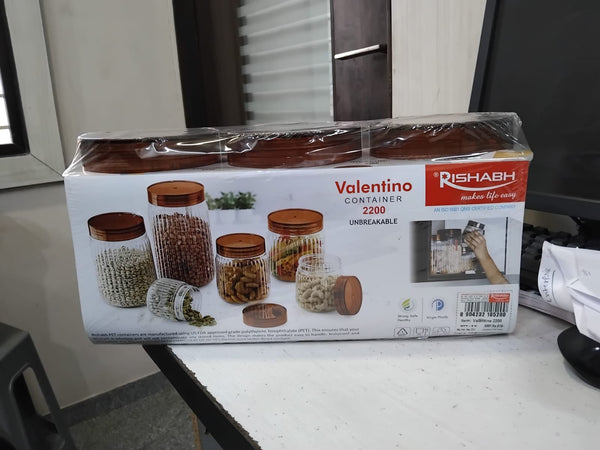 AM2810 Rishabh valentino 2200ml Pet Kitchen Storage Signature PET Container 2200ML (3PC SET)