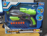 AM2922 Thunder Strike Bullet Space Gun Large Soft Foam Blaster with Long Range Pull Back Buckle Board Machine Multicolour